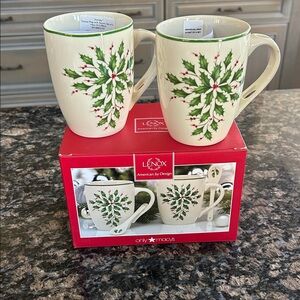 LEMOX COCOA MUG W SPOON SET OF 2 NWT